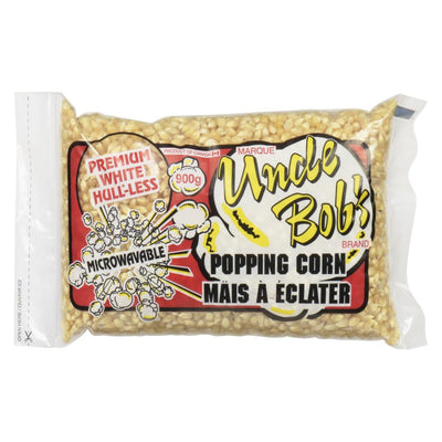 White Hull-less Popcorn Kernels (900g) - Uncle Bob's Popcorn